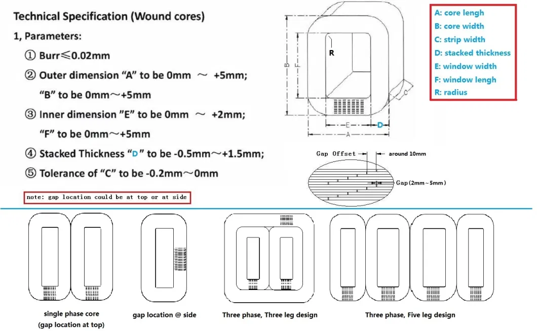 S13 100kVA 유통 트랜스포머에 맞춤형 분산 간격 상처 코어 7